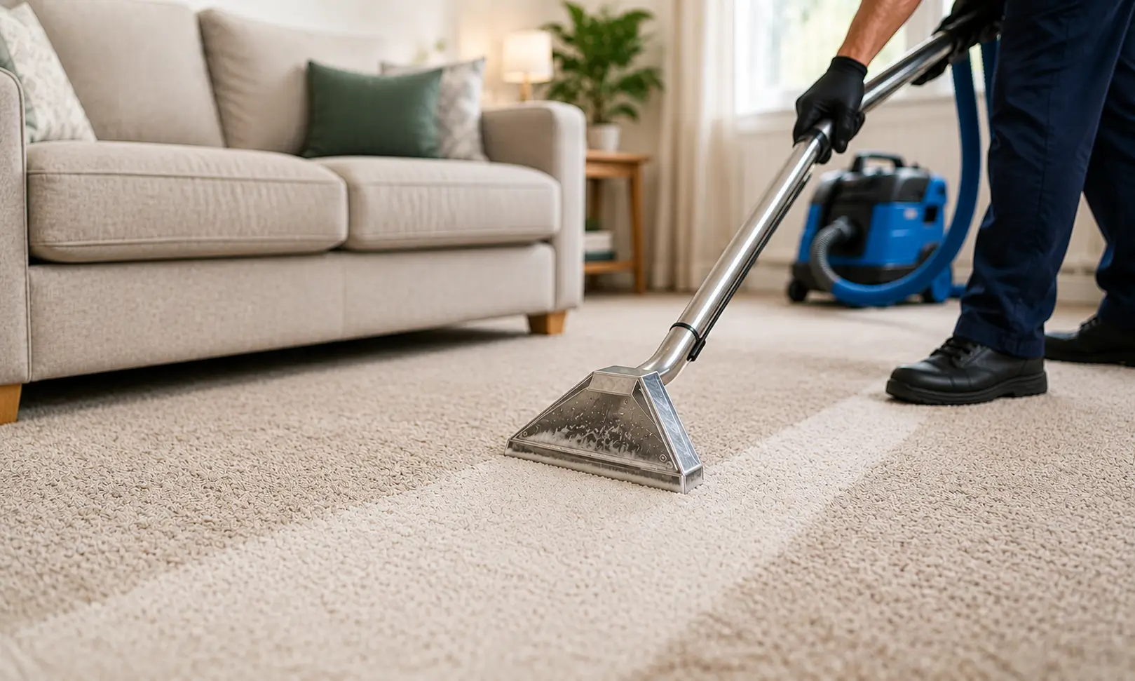 WHat happens during professional carpet cleaning?